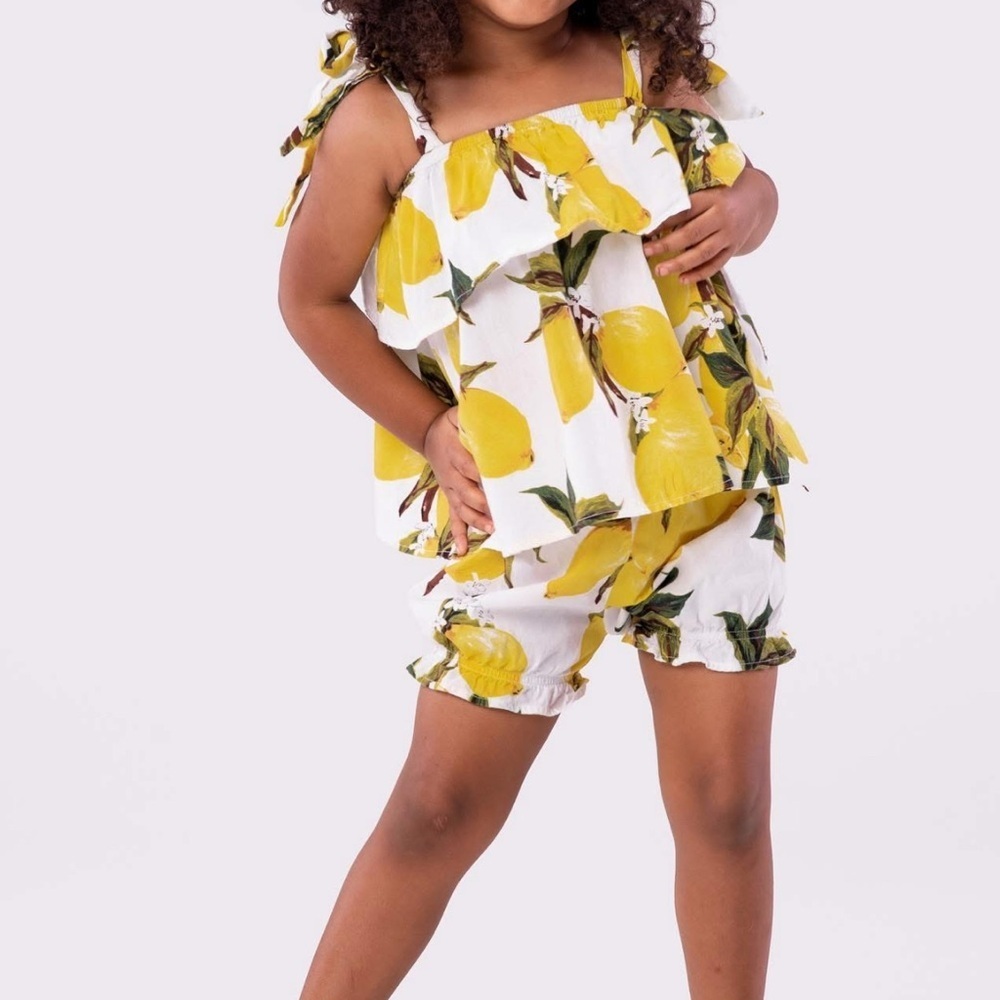 Lemon Print Kids set girls size 7yr old